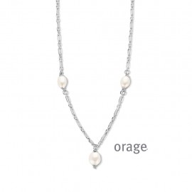 Collier trois perles en argent 925/1000 (AT270) [K/3921/44-A]