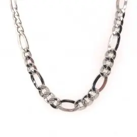 Collier figaro hommes dégradé en argent rhodié 925/1000 - 50cm (K393450A)