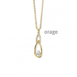 Collier plaqué or jaune et zircon (AT222) [K/6538/45]