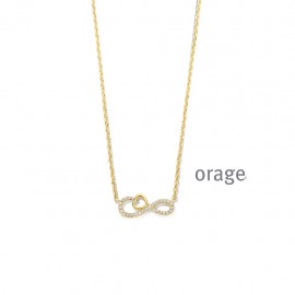 Collier infini cœur plaqué or jaune et zircon (AT217-AW308) [K/6540/45]