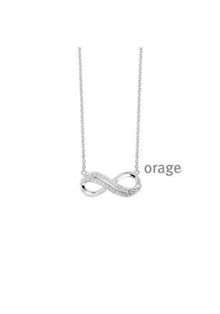 Collier infini en argent 925/1000 et oxyde de zirconium 45cm (BA220) 