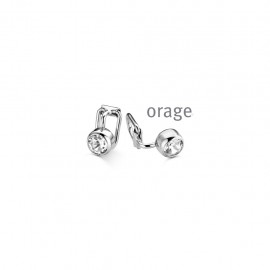 Boucles d'oreilles Clips en argent rhodié 925/1000 avec oxyde de zirconium de 6mm (AR102)