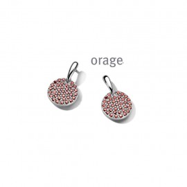 Boucles d'oreilles rose en argent rhodié 925/1000 et zircone (AT172)