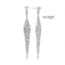 Boucles d'oreilles pendantes argent 925 rhodié zircon