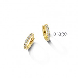 Boucles d'oreilles plaqué or jaune avec zircon