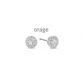 Boucles d'oreilles puces en argent 925/1000 et zircon