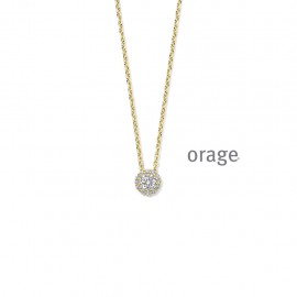 Collier rond plaqué or jaune et zircon