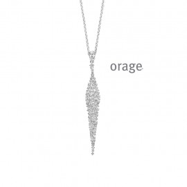 Collier losange en argent rhodié 925/1000 et zircon