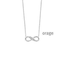 Collier infinity en argent rhodié 925/1000 et zircon