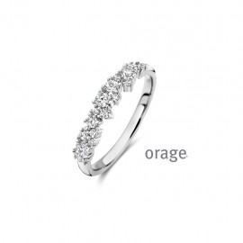 Bague en argent rhodié 925/1000 et zircon (50-58) [AW069]