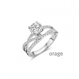 Bague en argent 925/1000 avec zircon (52-60) [AW082]