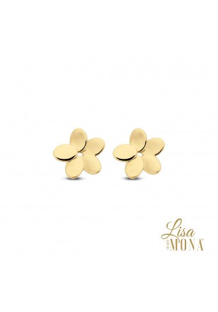 14K Or Jaune Boucles d'oreilles Fleur 7MM