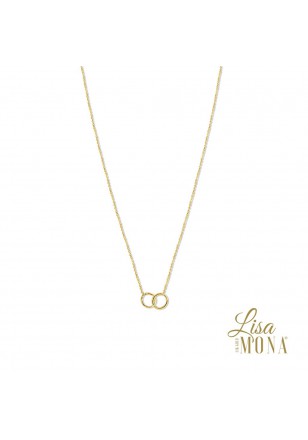 Collier en or jaune 14K double cercle