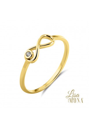 14K Or Jaune ring infinity zircon [LMG0701]