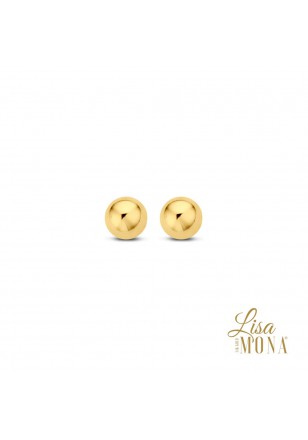 14K Or Jaune Boucles d'oreilles Rond 4MM