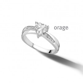 Bague coeur Argent 925/1000 et zircon (50-58) [AW203]