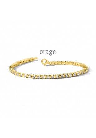 Bracelet plaqué or jaune et zircon 18 cm [A/1249/18]