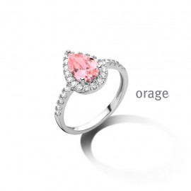 Bague entourage rose en argent rhodié 925/1000 (AT267) [R/2492/A]