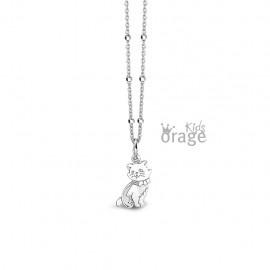 Collier chat en argent rhodié 925/1000 (K2343-K2179)