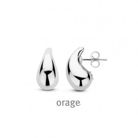 Boucles d'oreilles gouttes petit format en argent rhodié 925/1000 (AW369)