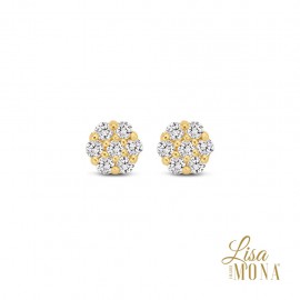 Boucles d'oreilles 5,2 MM pavé 1,75MM zircone blanc (LMG0087)