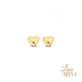 14K Or Jaune Boucles d'oreilles Coeur 4MM (LMG0100)