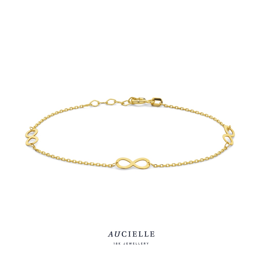 Bracelet infinity Or Jaune 18K 16+2cm