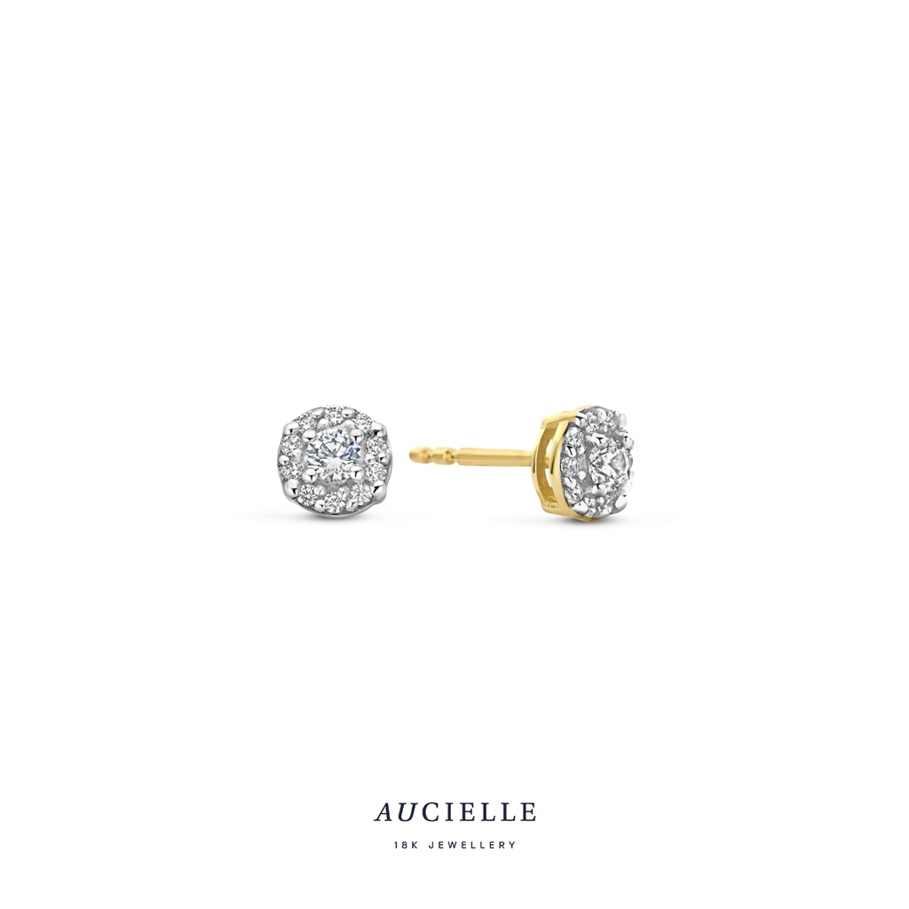 Boucles d'oreilles Or Jaune 18K Oxyde de zirconium