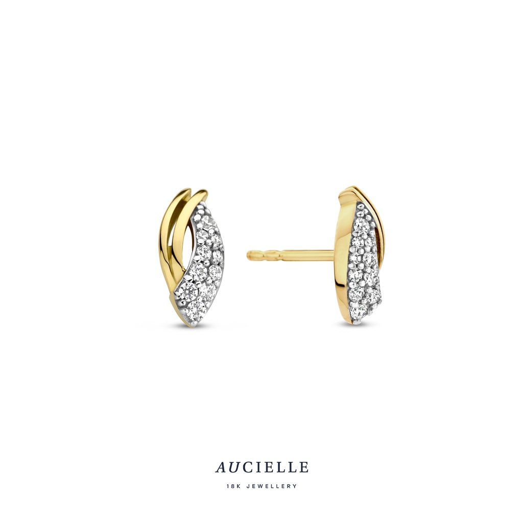 Boucles d'oreilles Or Jaune 18K Oxyde de zirconium