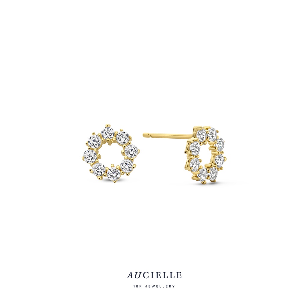 Boucles d'oreilles Or Jaune 18K Oxyde de zirconium