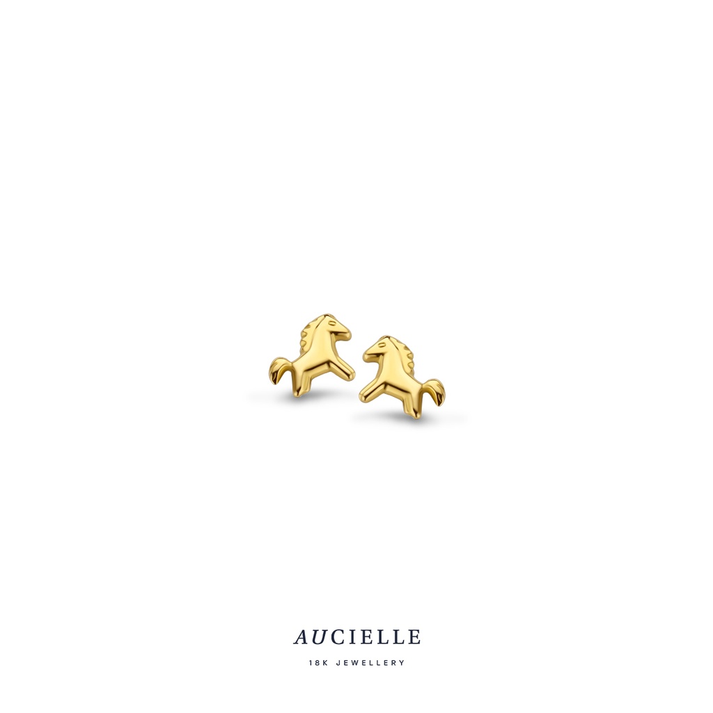 Boucles d'oreilles Or Jaune 18K cheval