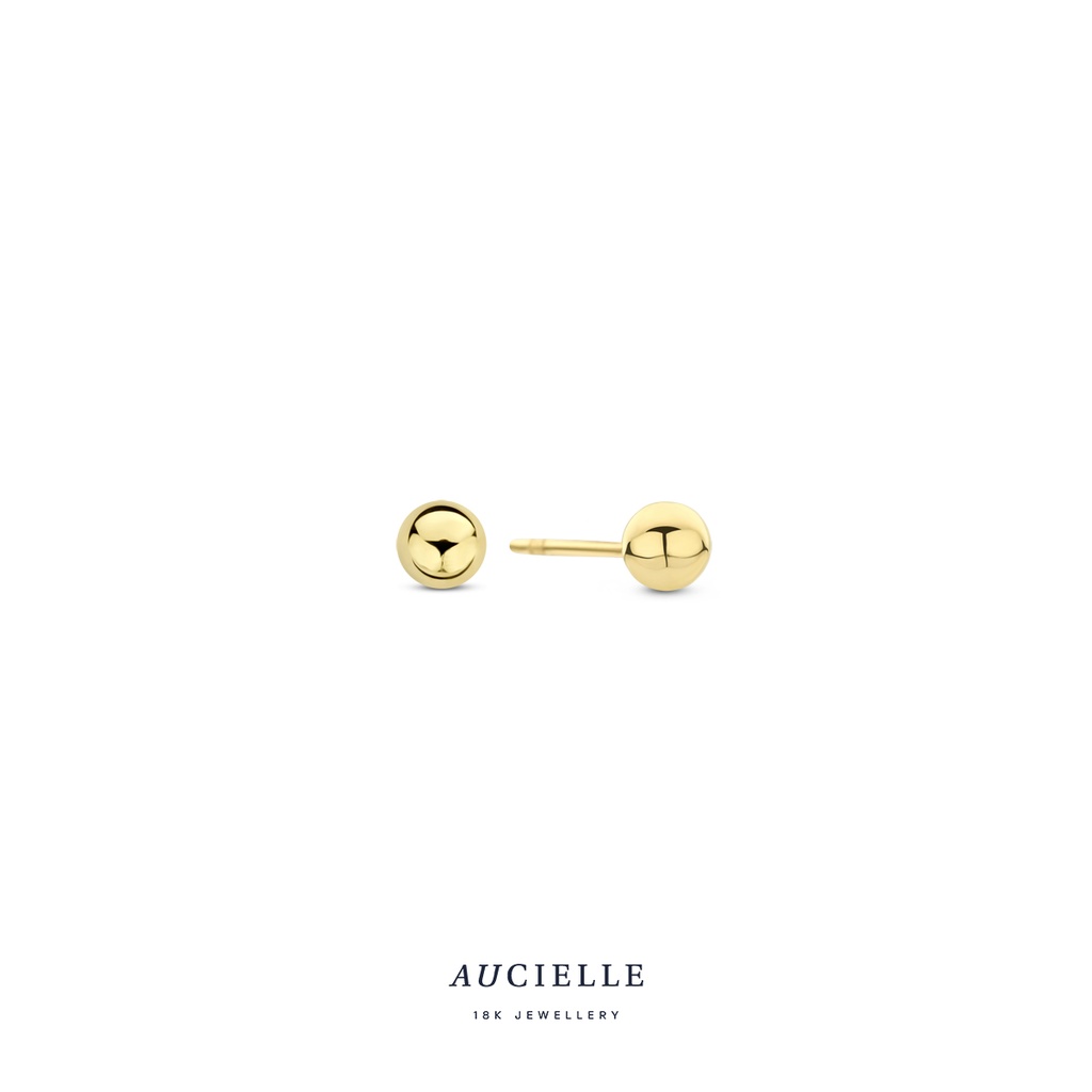 Boucles d'oreilles Or Jaune 18K boule 3mm