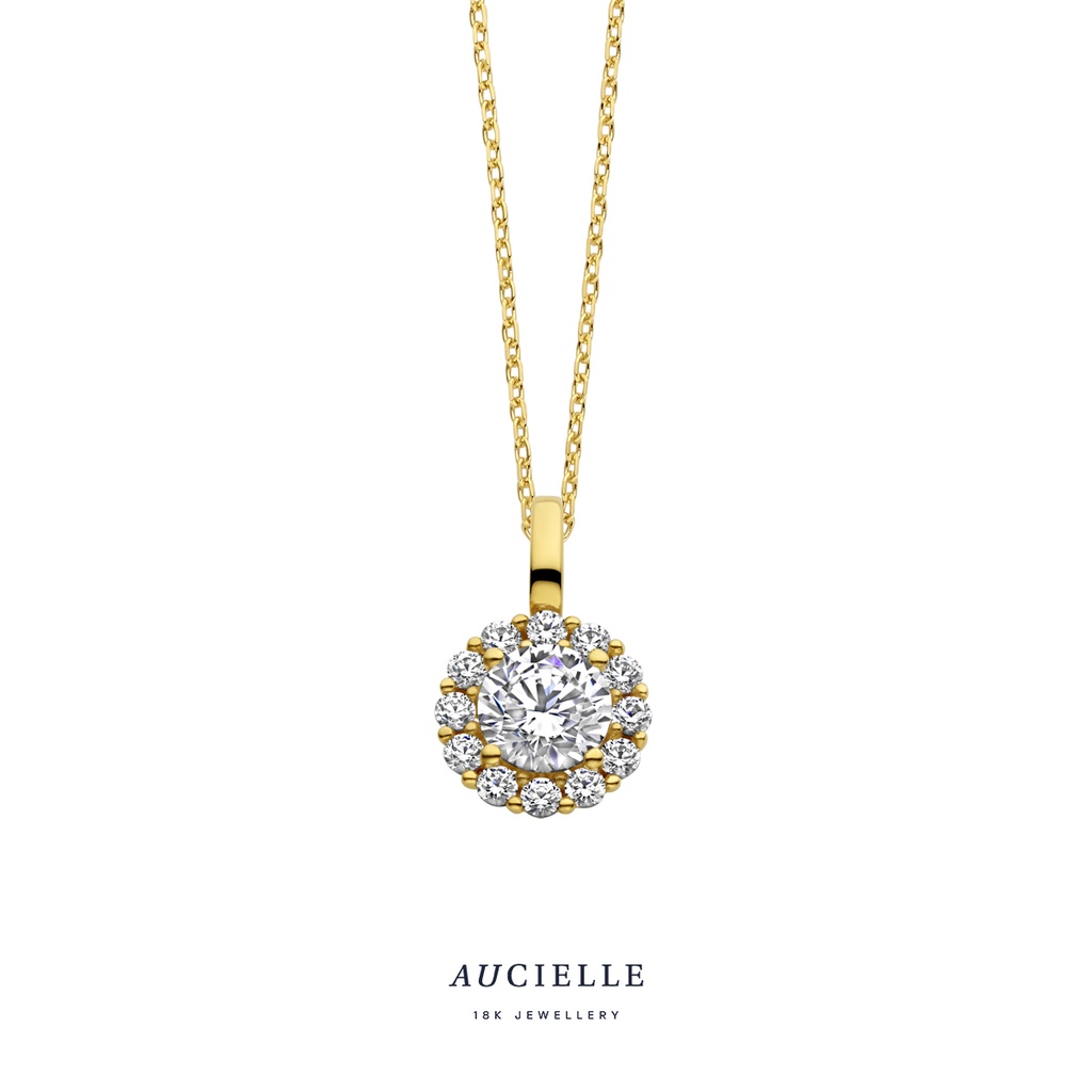 Pendentif Or Jaune 18K & Oxyde de zirconium