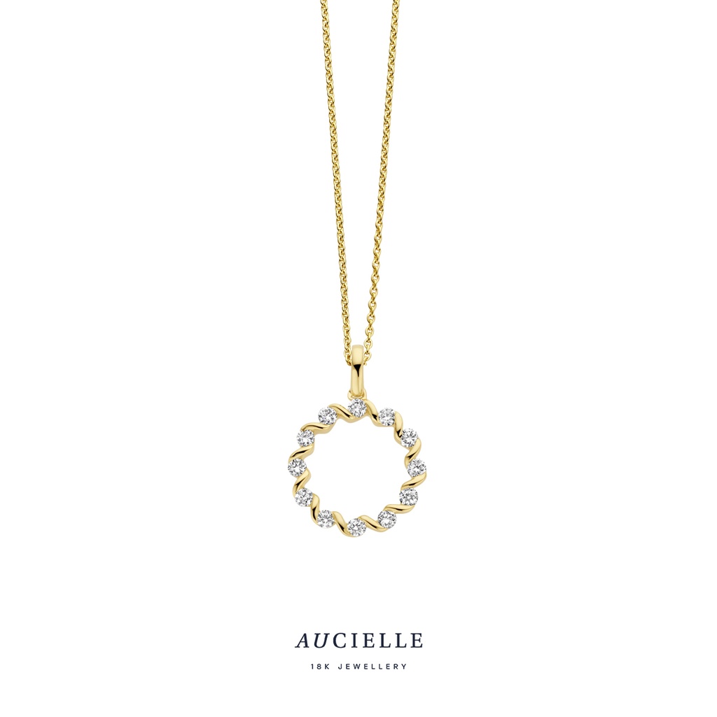 Pendentif en Or Jaune 18K et diamants de 0.21ct