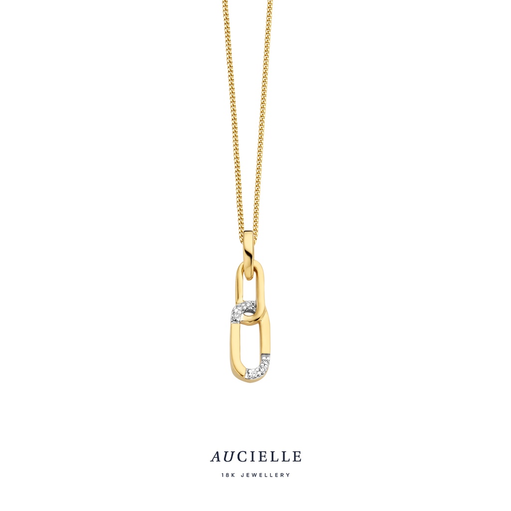 Pendentif Or Jaune 18K et diamants de 0.03ct