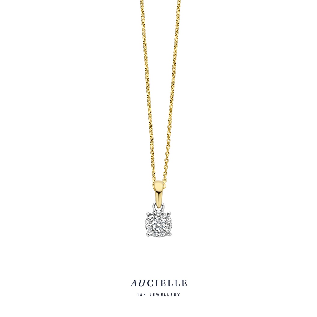 Pendentif Or Jaune 18K et diamants de 0.08ct