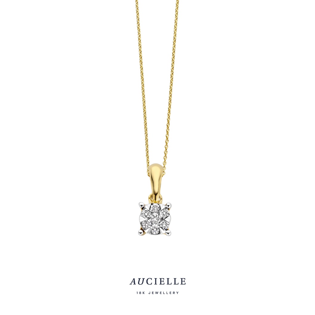 Pendentif Or Jaune 18K et diamants de 0.05ct