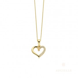 Pendentif coeur Or Jaune 18K et diamant de 0.01ct