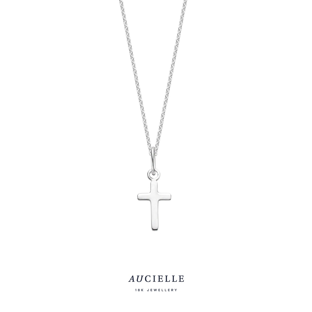 Pendentif Or Blanc 18K croix