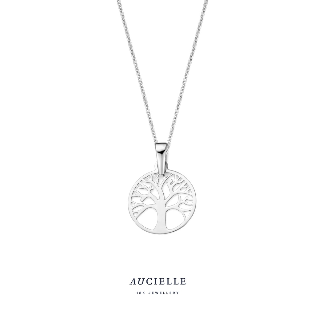 Pendentif Or Blanc 18K arbre de vie