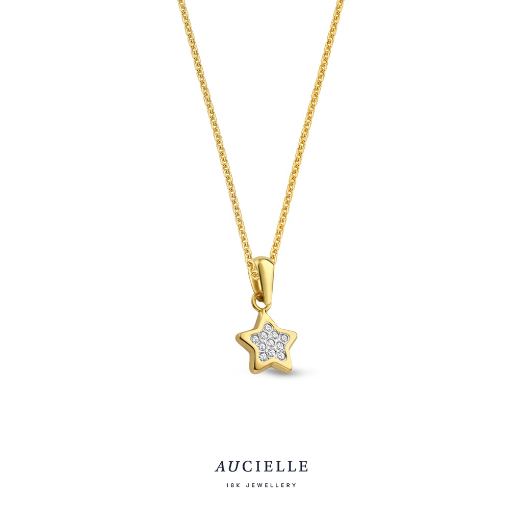 Pendentif Or Jaune 18K étoile Oxyde de zirconium