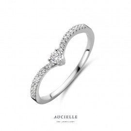 Bague Or Blanc 18K Oxyde de zirconium (52-56) [AR0015W]