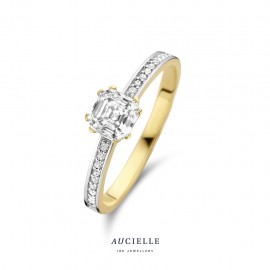 Bague Or Jaune 18K, Oxyde de zirconium (52-56) [AR0017C]