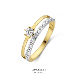 Bague Or Jaune 18K Oxyde de zirconium (48-60) [AR0018C]