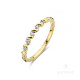 Bague Or Jaune 18K et diamants de 0.10ct (52-56) [AR0029D]