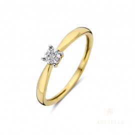 Bague pavé rond Or Jaune 18K et diamants de 0.05ct (52-56) [AR0039D]