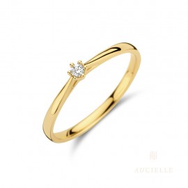 Bague Or Jaune 18K et diamants de 0.035ct (52-56) [AR0043D]