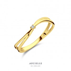 Bague Or Jaune 18K et diamant de 0.010ct (52-56) [AR0045D]