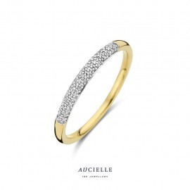 Bague alliance pavé Or Jaune 18K et diamants de 0.08ct (52-56) [AR0048D]