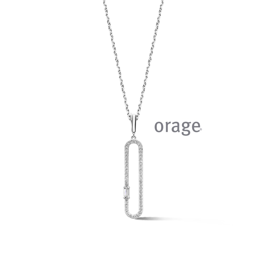 Collier Argent rhodié 925/1000 Oxyde de zirconium (BA002)